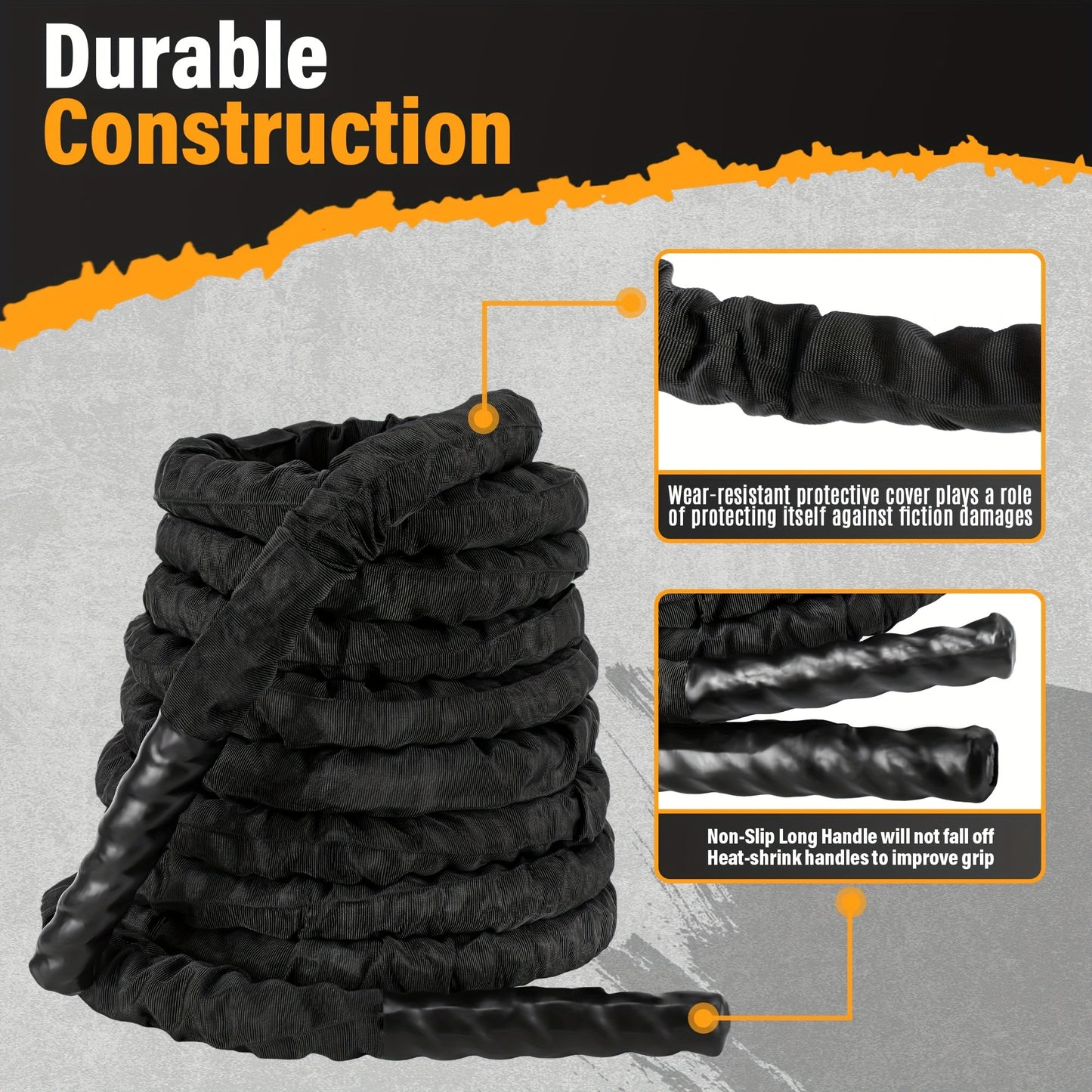 Heavy Duty Battle Rope For Home Gym Strength Training