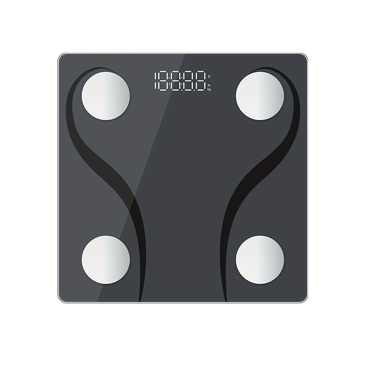 180kg/400lb Capacity Body Fat Scale with App Connectivity - Thickened Tempered Glass & Stainless Steel Contact Plate, 11x11 Inch Digital Bathroom/Gym Scale for Home, Living Room, Bedroom - BMI, Water & Muscle Mass Tracking, B - Revitalize Mind Body