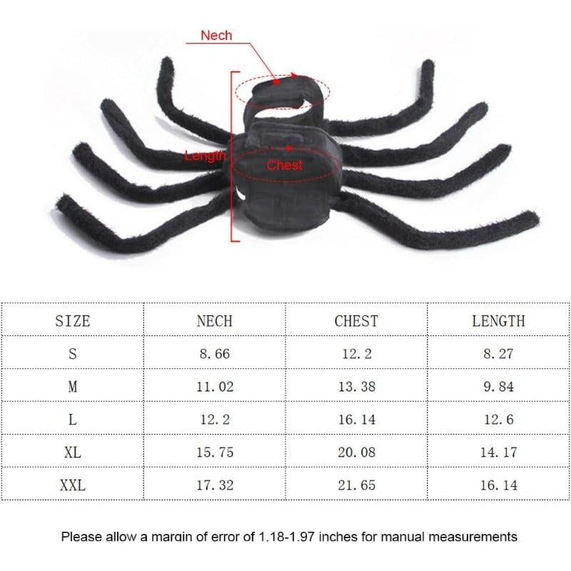COLOURTREE Giant Spider Dog Costume Halloween Pet Cosplay