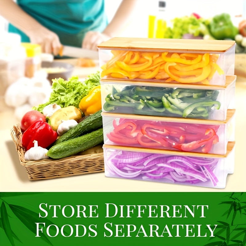 Bamboo Cutting Board Set With Storage Containers