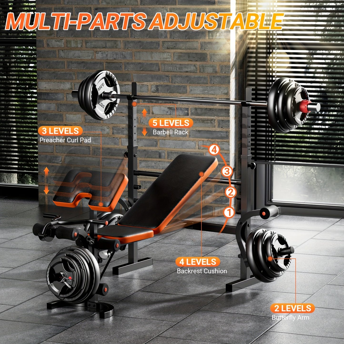 Multi-Purpose Weight Bench Set for Home Gym