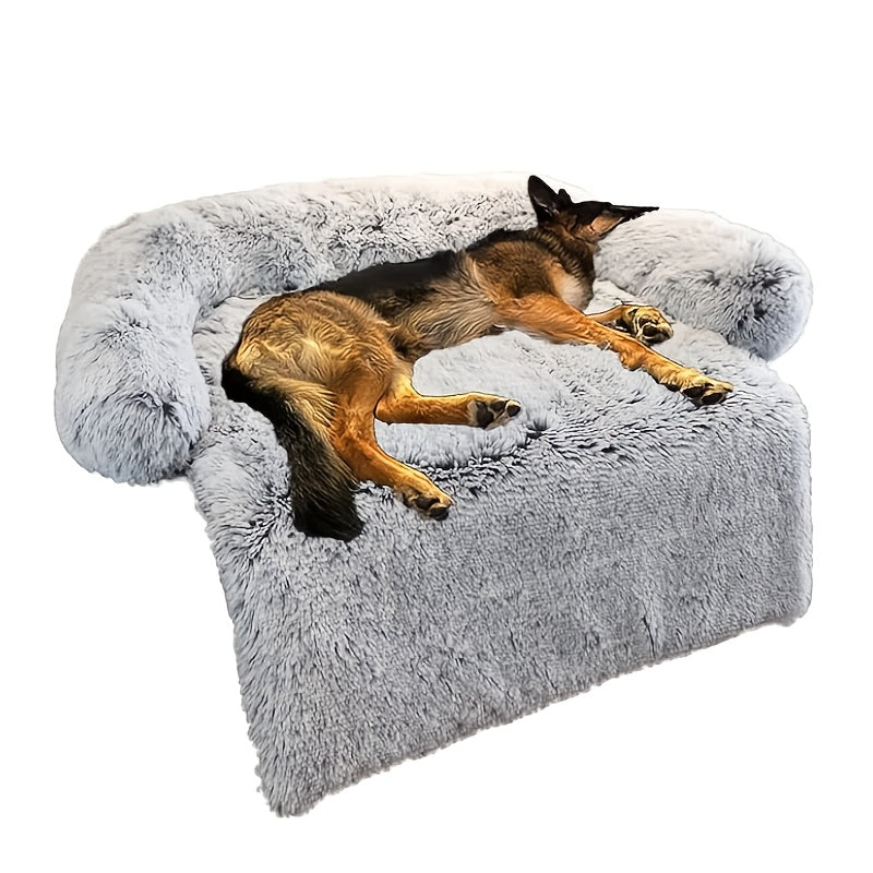 Fluffy Plush Calming Dog Bed With Washable Removable Cover