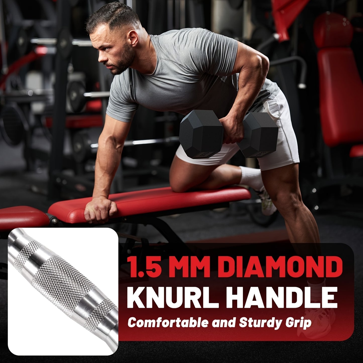 PAPABABE Dumbbell Set with Rack for Home Gym