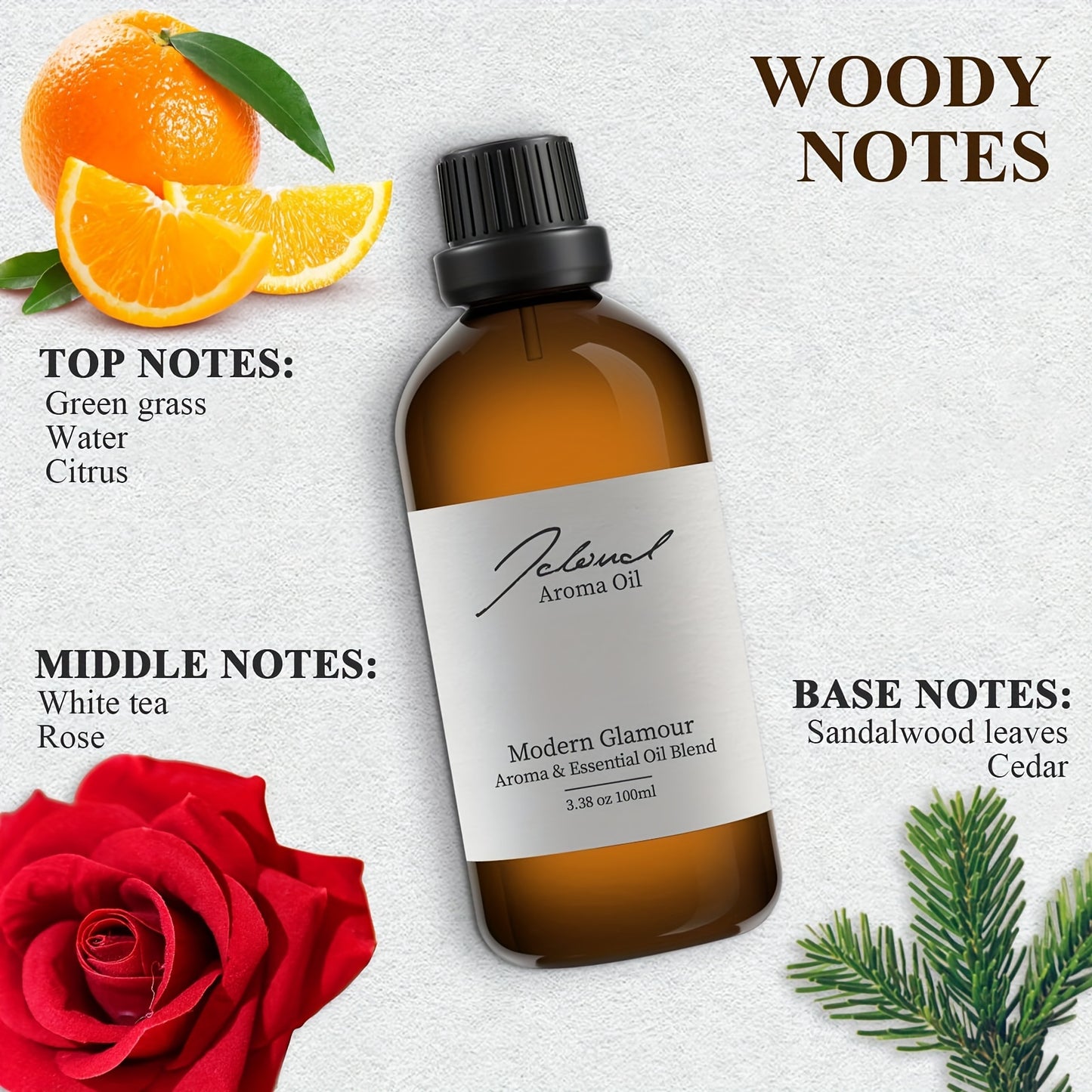 W Hotel-Inspired Luxury Essential Oil Blend - Pure Aromatherapy with Rose & Cedarwood, Perfect for Home Ambiance & Diffusers - Revitalize Mind Body