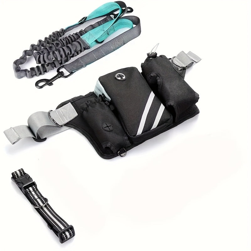 Extendable Hands Free Dog Leash Set With Waist Pack