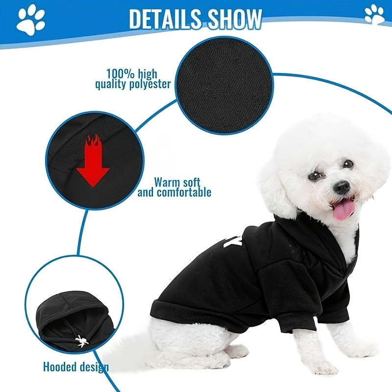 Cozy Fleece Dog Hoodies Set With Security Print