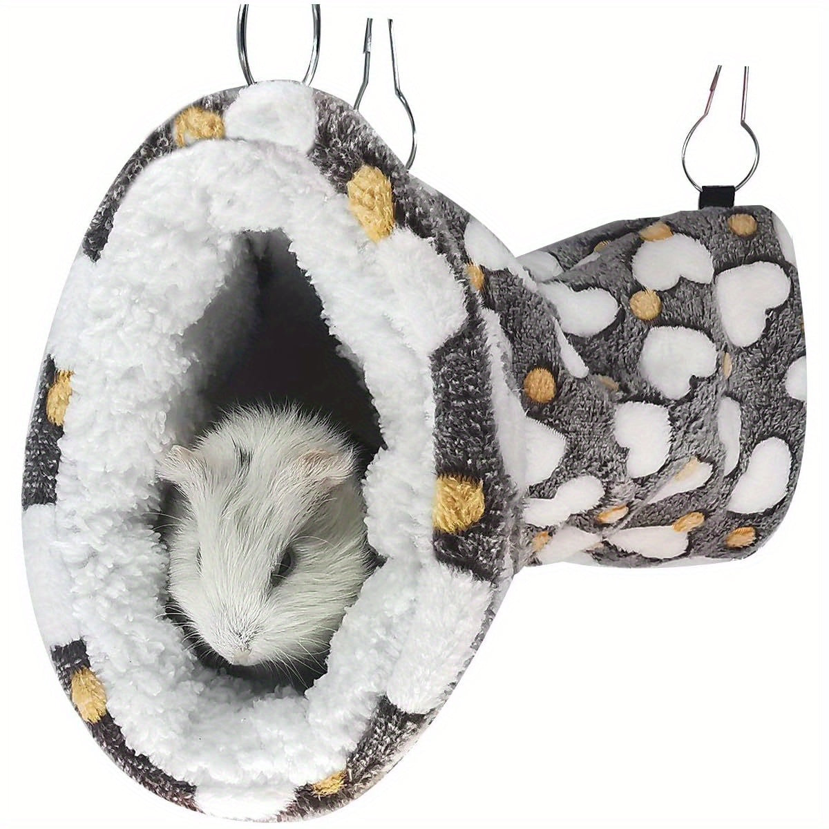 LEFTSTARER Small Animal Hammock Tunnel Heartshape Plush Bed