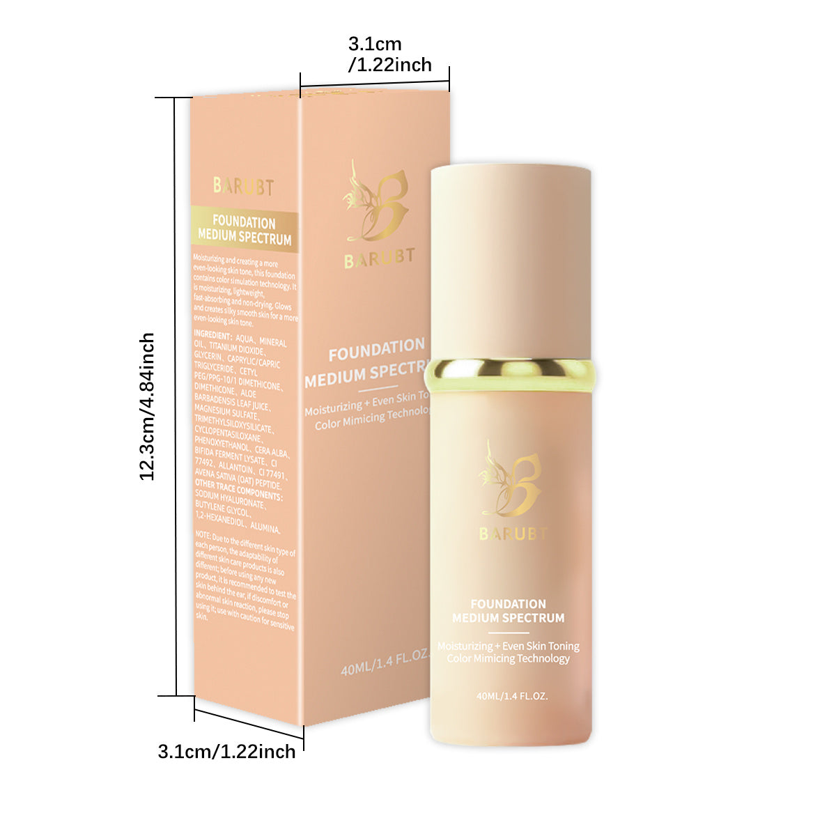 BARUBT Oil Control Moisturizing Liquid Foundation Matte Finish