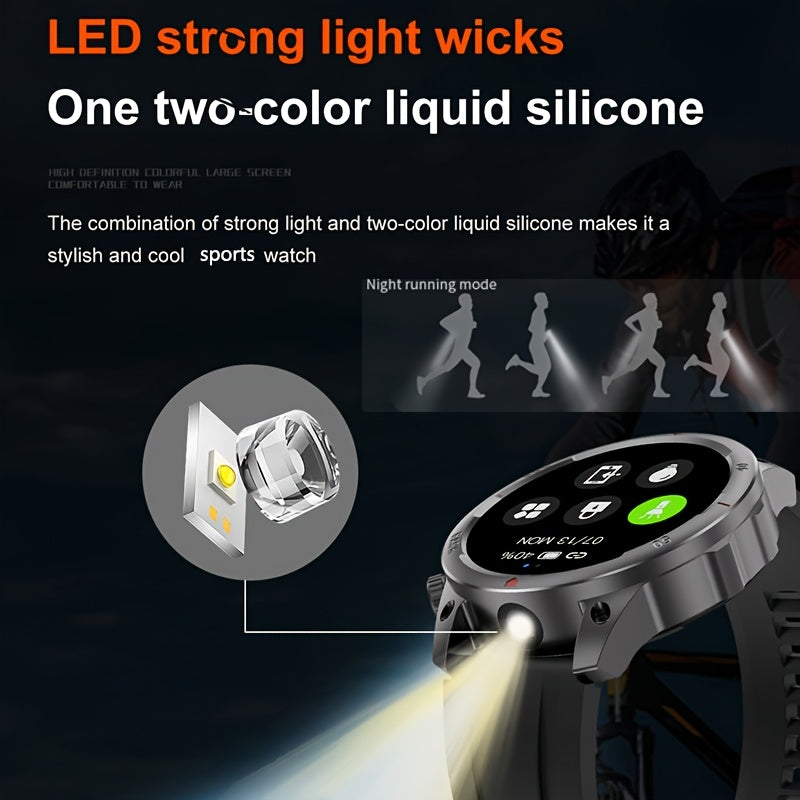 Men's GPS Smart Watch - LED Backlight, 360° HD Screen, AI Voice, Wireless Calls & NFC | Stainless Steel/Silicone Band, Compass, Sports Modes, Father's Day Gift - Revitalize Mind Body