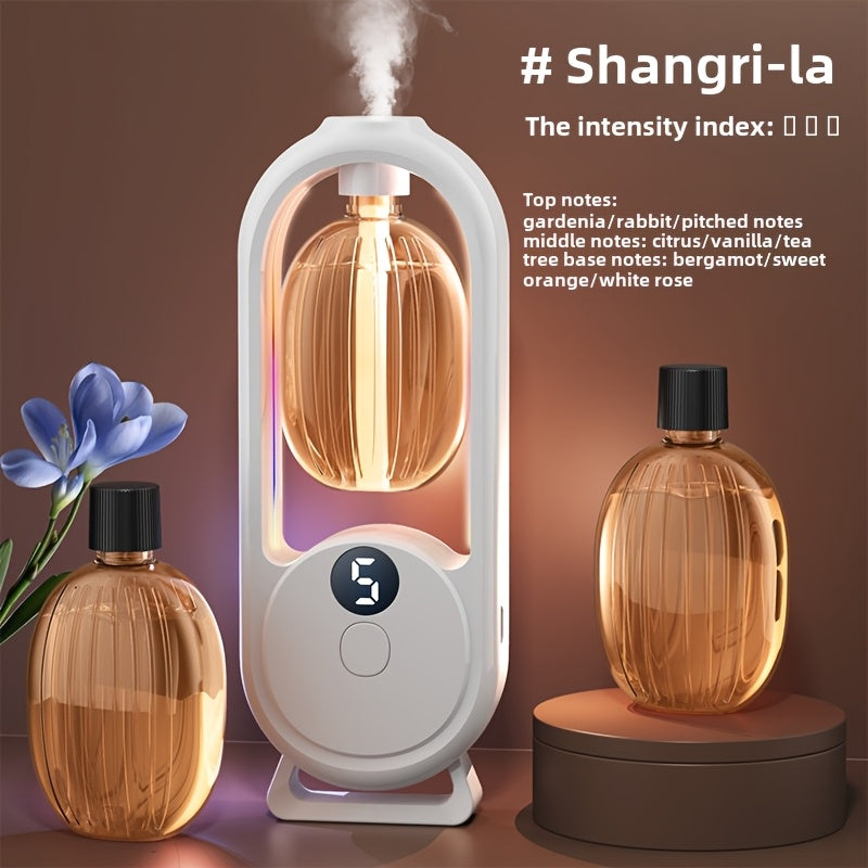 1pc Rechargeable Smart Aromatherapy Diffuser with Digital Display, Aromatherapy Humidifier,Cold Mist And Night Light - Great for Office, Bedroom, Bathroom, Includes 1 Or 3 Bottles of Essential Oils, Room Air Freshener - Revitalize Mind Body