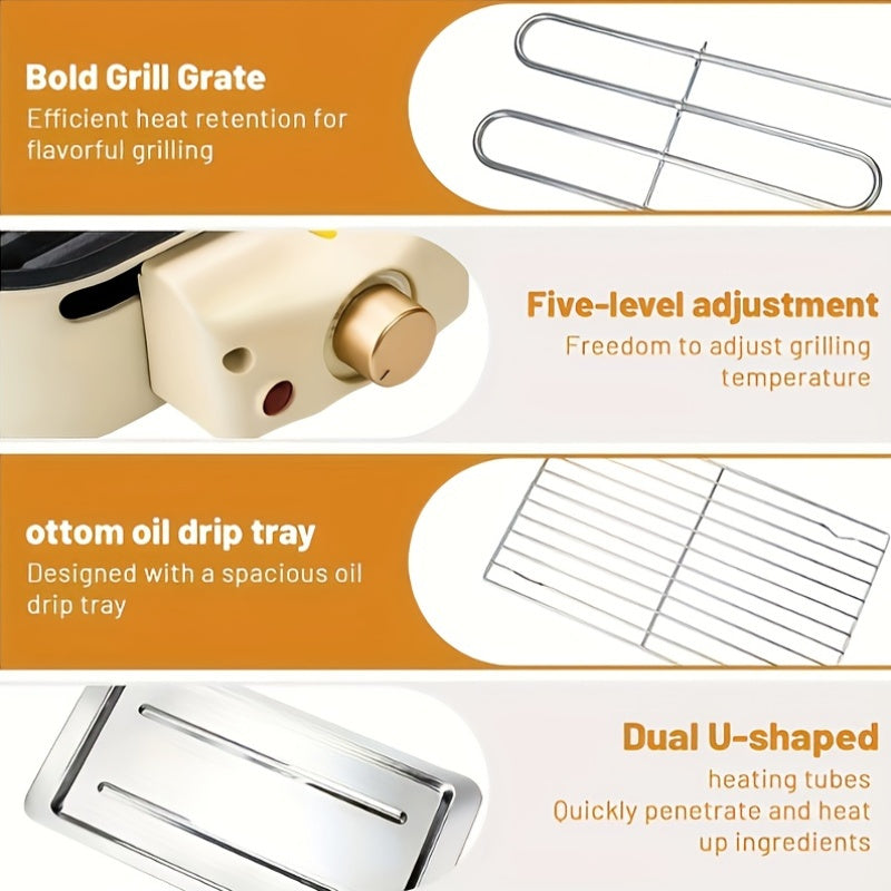 SUSTEAS Smokeless Electric Grill Indoor Nonstick Plate