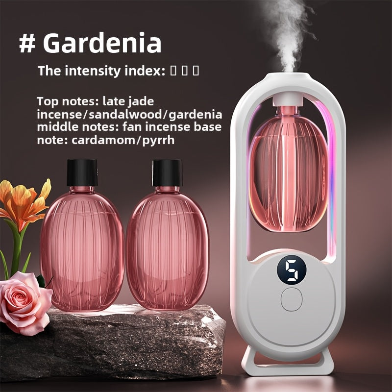 1pc Rechargeable Smart Aromatherapy Diffuser with Digital Display, Aromatherapy Humidifier,Cold Mist And Night Light - Great for Office, Bedroom, Bathroom, Includes 1 Or 3 Bottles of Essential Oils, Room Air Freshener - Revitalize Mind Body