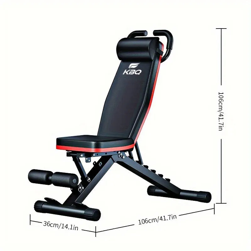 KBQ Adjustable Folding Fitness Bench With Roman Chair And Pad - Revitalize Mind Body