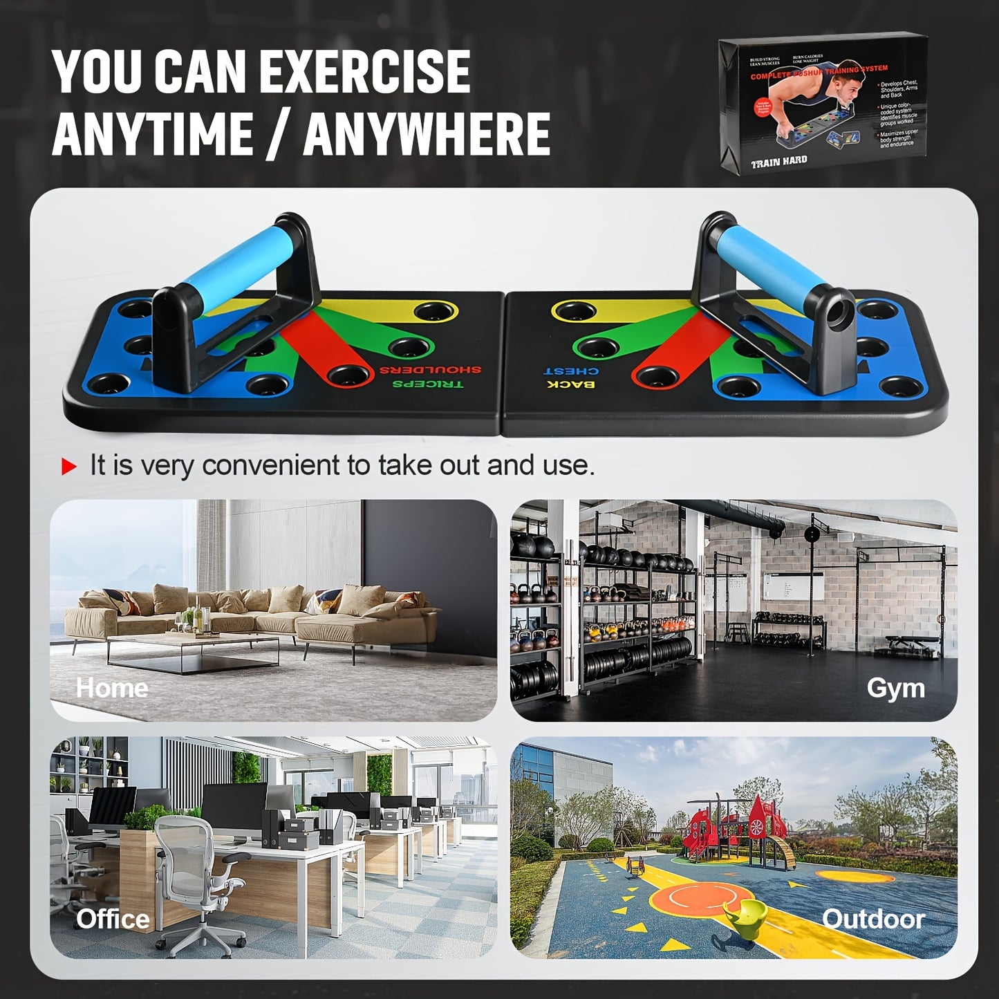 Revitalize Mind Body Foldable Push Up Board PVC Fitness