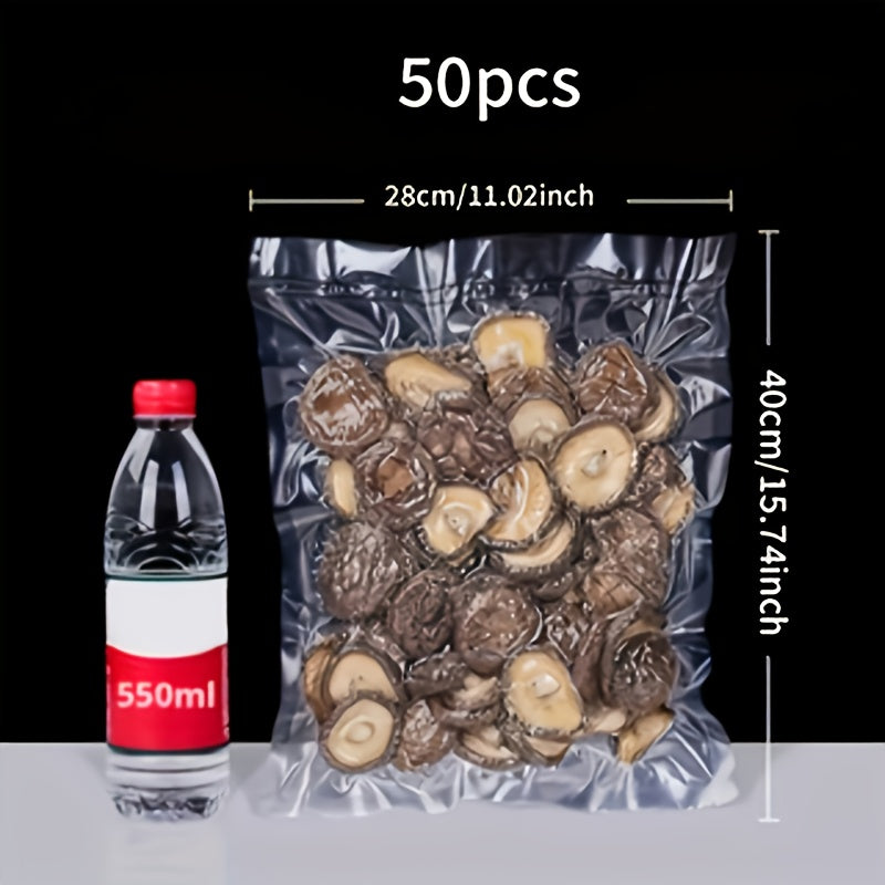 50pcs Food Vacuum Bags, Vacuum Sealing Machine Packaging Bags, Used For Kitchen Storage And Food Preservation, Kitchen Accessories, Suitable For Vacuum Storage And Food Preparation, Anti Odor And Leak Proof, Refrigerator Pres - Revitalize Mind Body