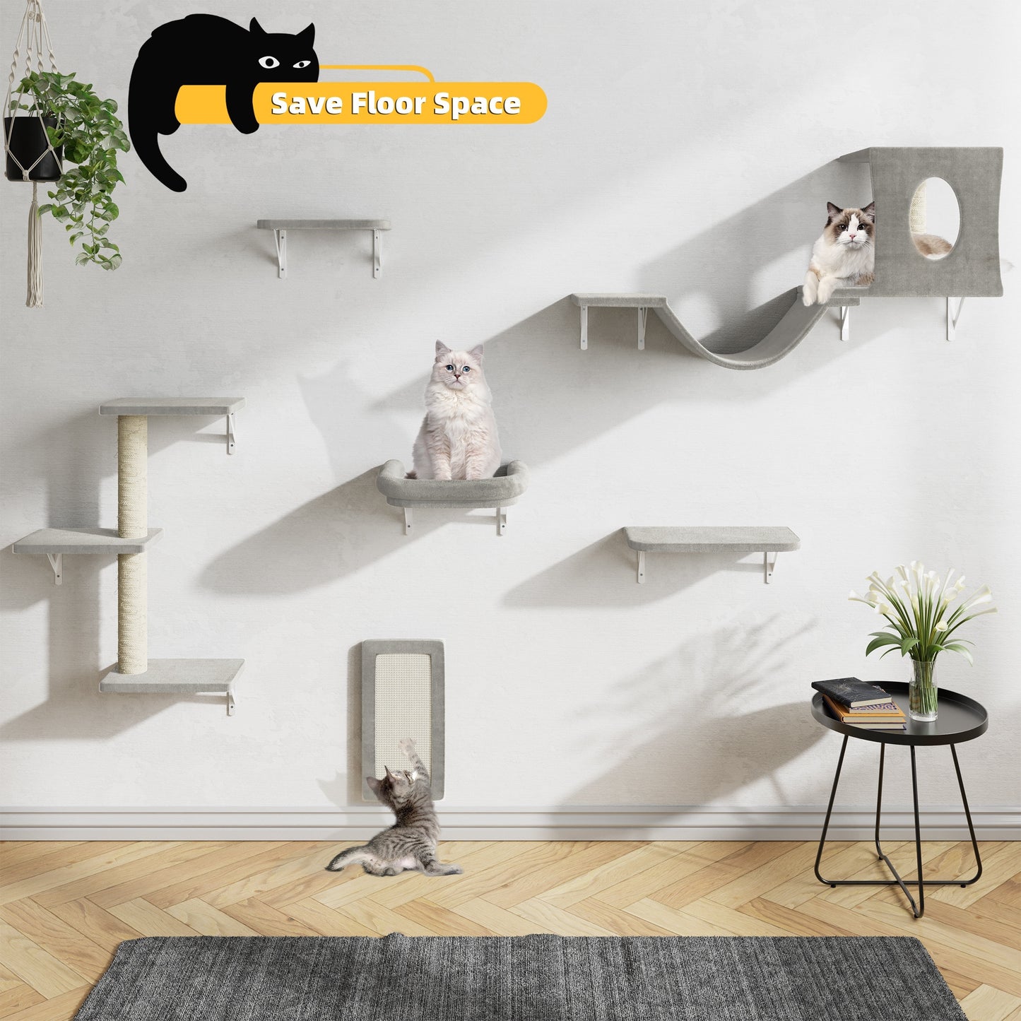 Luxury Cat Climber Set With House, Tunnel, And Shelves - Revitalize Mind Body