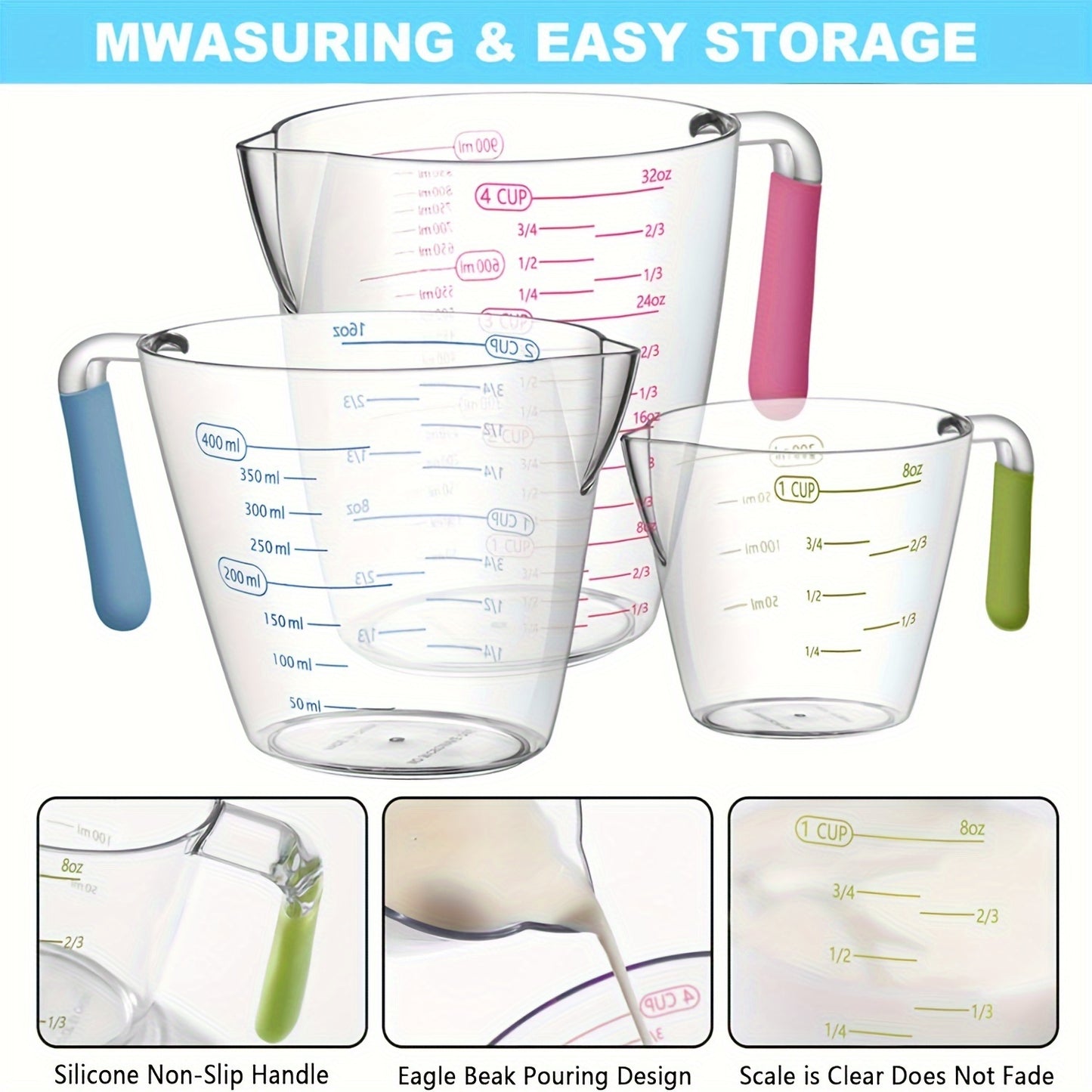 20pcs/set, Measuring Cups And Spoons Set, Stainless Steel Measuring Cups And Spoons Set, Including Stackable Measuring Cup And Measuring Spoons, 1 Leveler For Dry And Liquid Ingredients, Baking Tools, Kitchen Stuff - Revitalize Mind Body