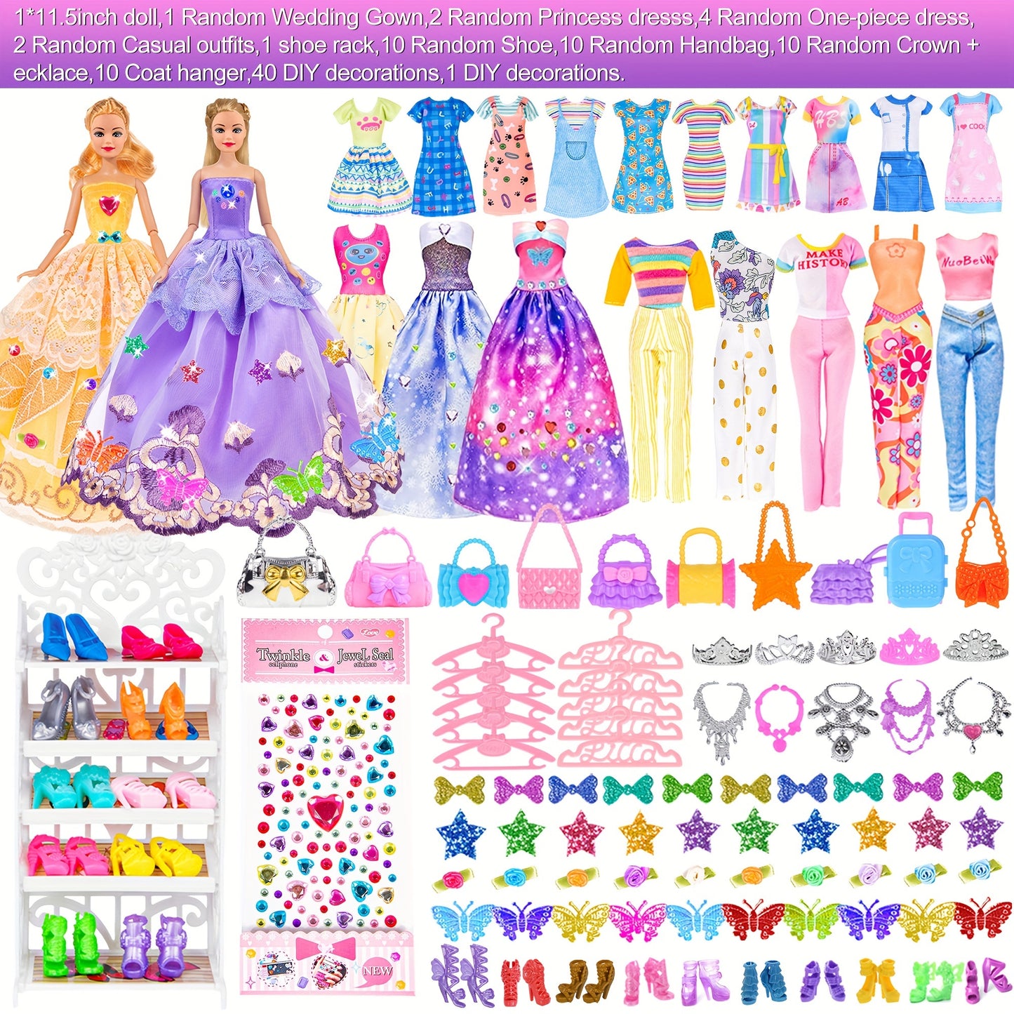 EBUDDY Fashion Doll Closet Set With Dress Up Accessories