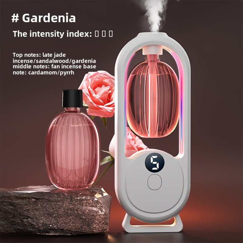 1pc Rechargeable Smart Aromatherapy Diffuser with Digital Display, Aromatherapy Humidifier,Cold Mist And Night Light - Great for Office, Bedroom, Bathroom, Includes 1 Or 3 Bottles of Essential Oils, Room Air Freshener - Revitalize Mind Body