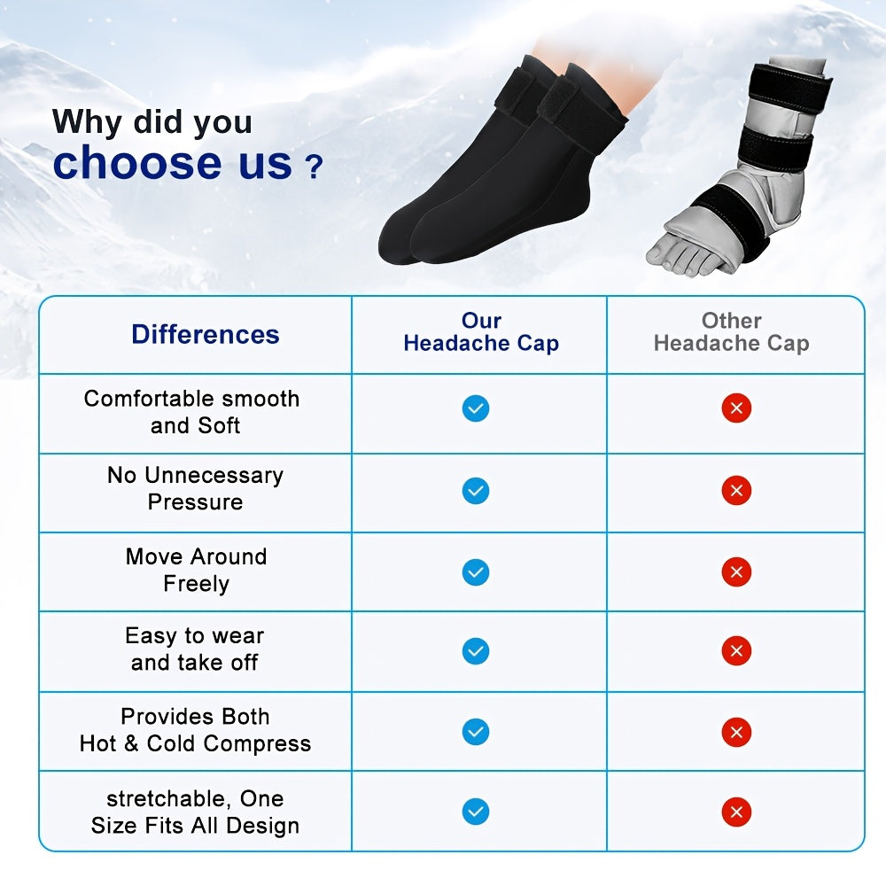 Reusable Gel Compression Ankle Socks - Adjustable, 360° Coverage, Soothing Lycra Ice Pack for Foot Support & Instant Comfort (1 Pair) - Revitalize Mind Body