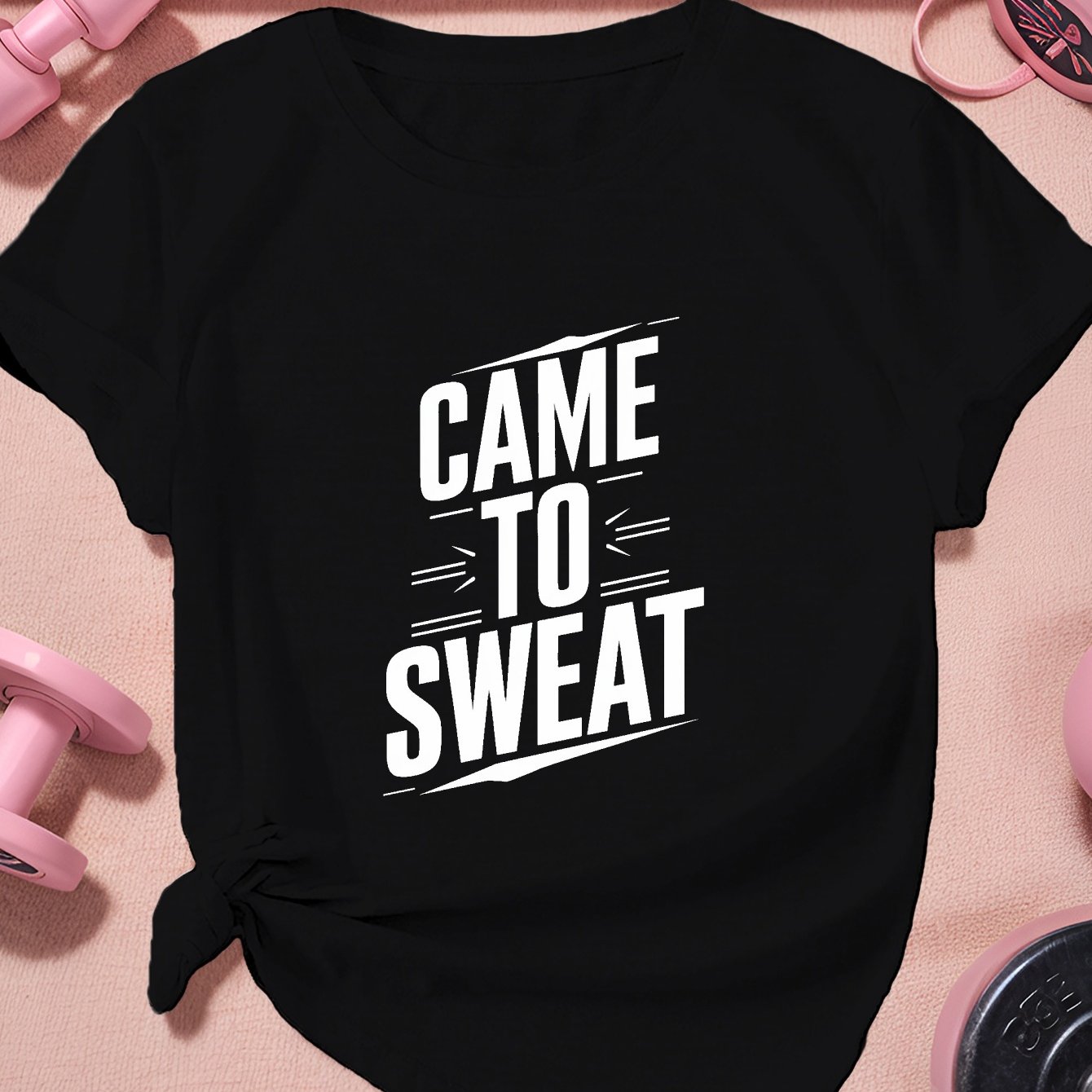 Workout CAME TO SWEAT Plus Size Sports Short Sleeve T-Shirt - Revitalize Mind Body