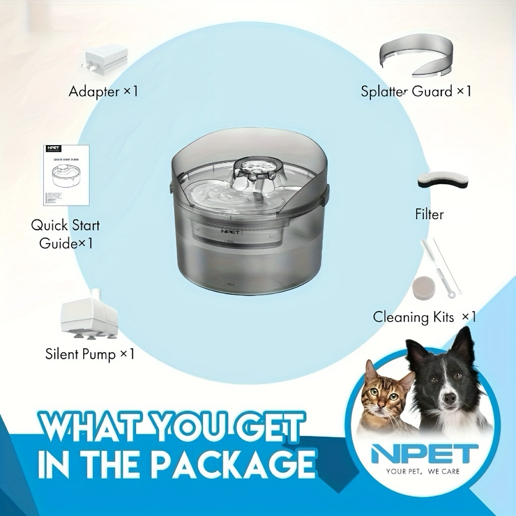 NPET Automatic Dog Water Fountain DF30 High Capacity