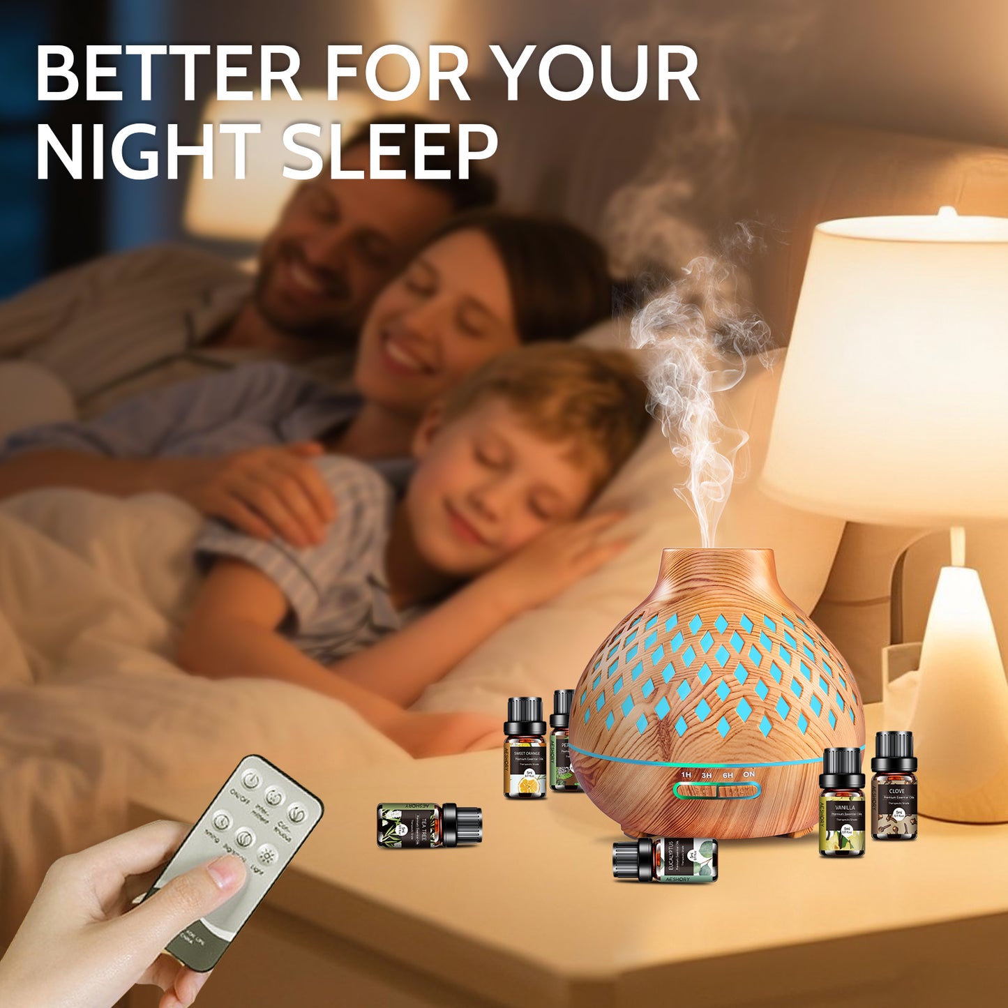 TOTATUIT Essential Oil Diffuser with Remote Control and Oils