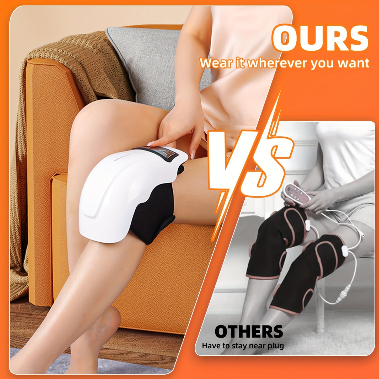 MASSTECK Knee Massager With Heat 9 Heating Modes 9 Speeds