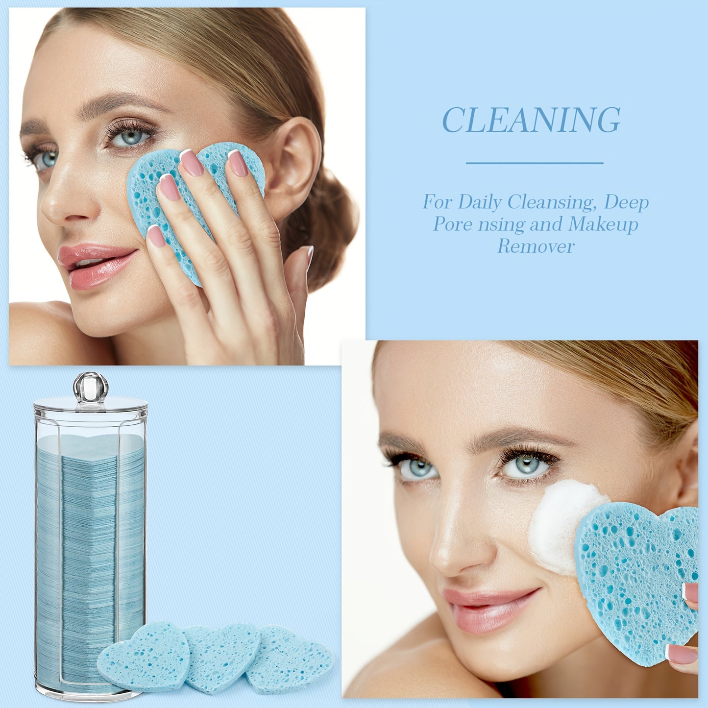 Outus Facial Sponges With Storage Container For Cleansing