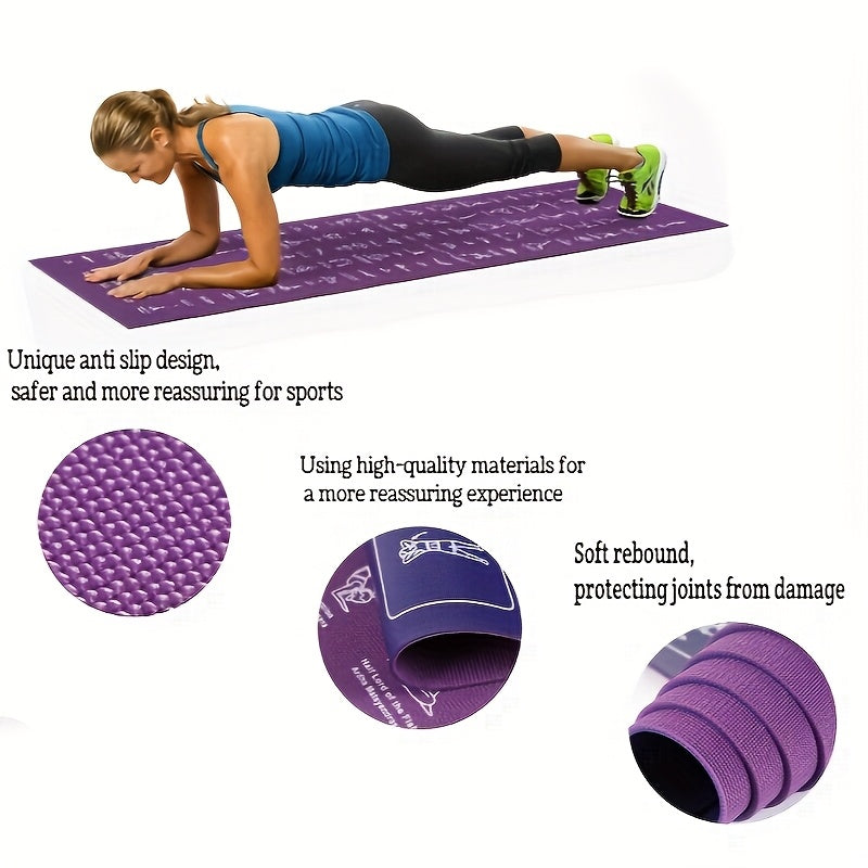 Non Slip Extra Thick Yoga Mat With Pose Patterns Storage