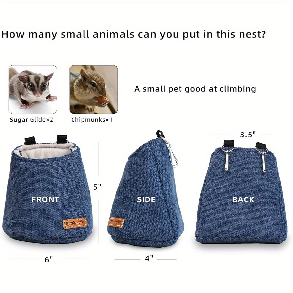 Sugar Glider Bed Pouch Soft Hanging Cage Bed Nest Fabric