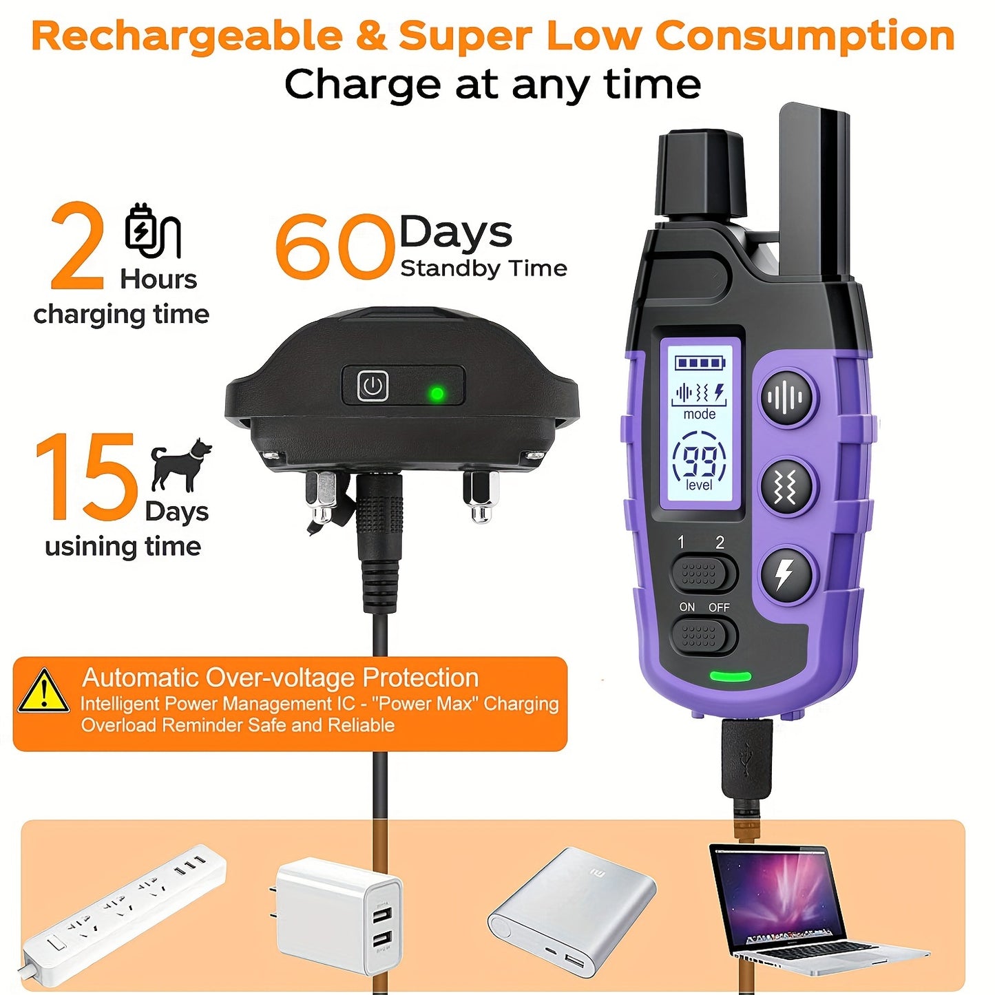 3300Ft Dog Training Collars With Remote, Adjustable Nylon Strap, Electric Shock, Vibration & Sound Modes, Rechargeable, 360ft Range, Waterproof, For Small To Large Dogs (5-150lbs) - Revitalize Mind Body