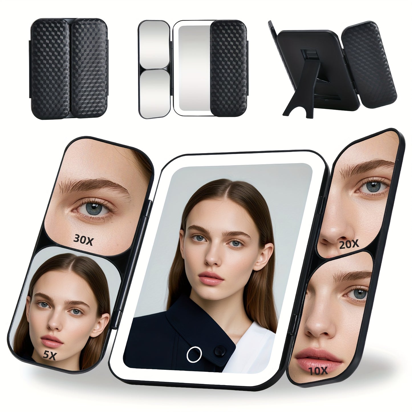 LED Makeup Mirror 5X 10X 20X 30X Magnification Foldable