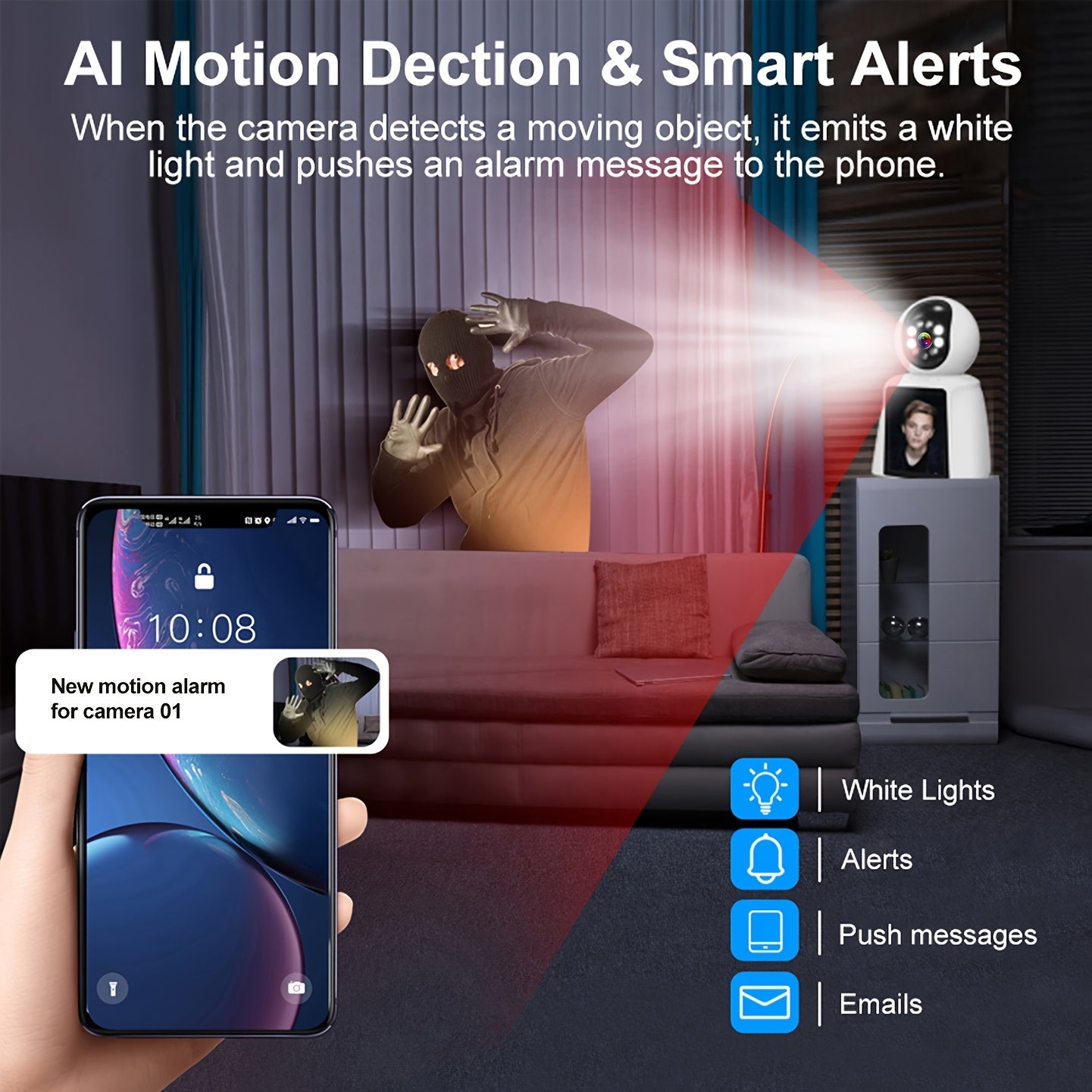 Pet Camera Smart Home Security With 2 Way Talk Indoor