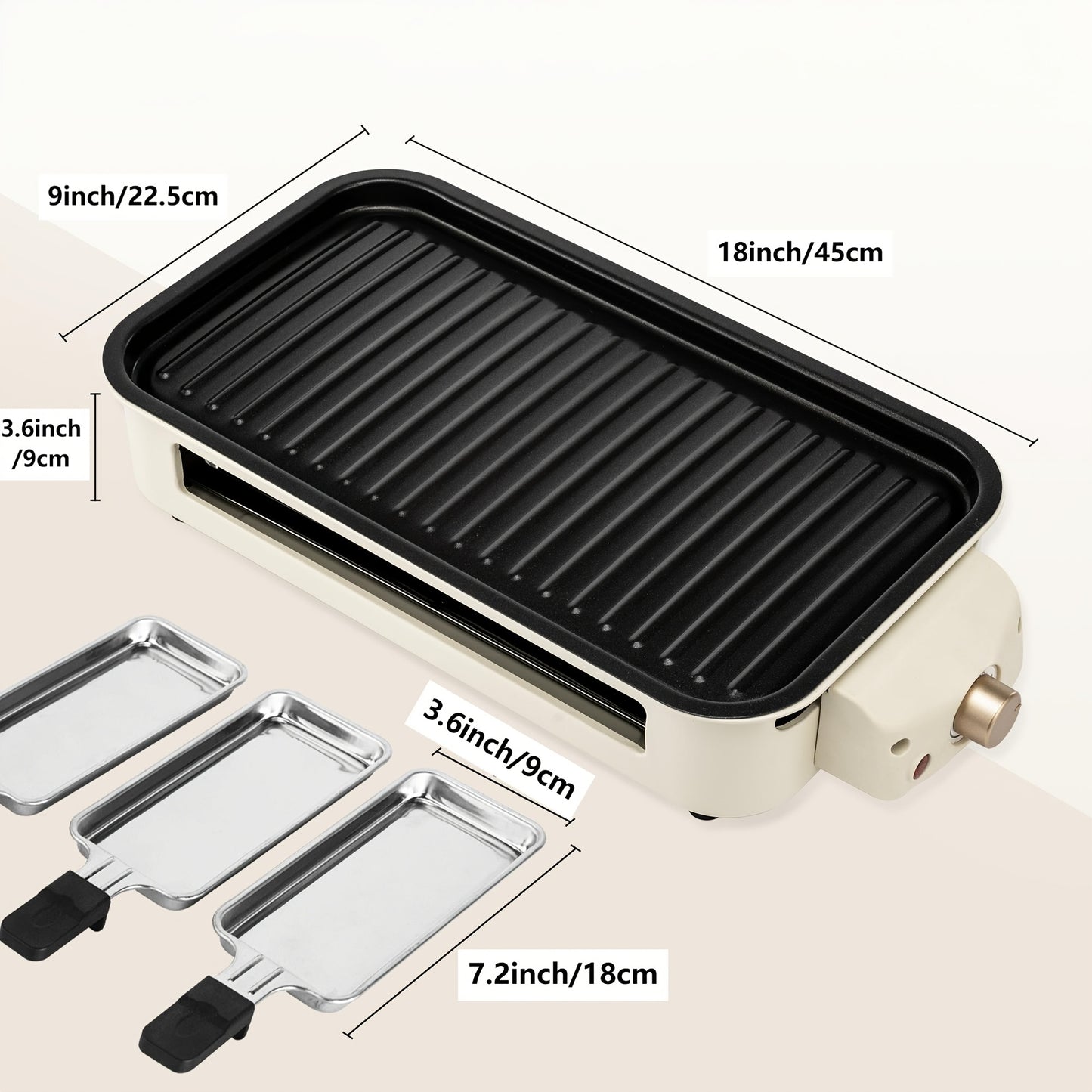 SUSTEAS Smokeless Electric Grill Indoor Nonstick Plate