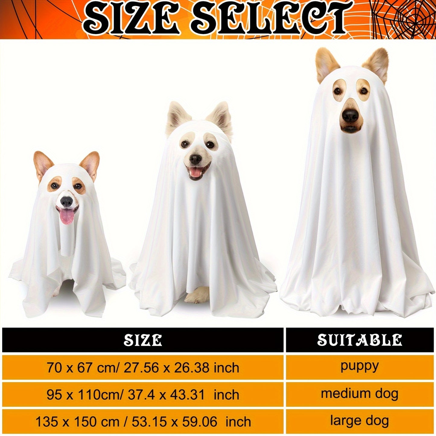Ghost Dog Costume Set Two Pack For Halloween Pets Cosplay