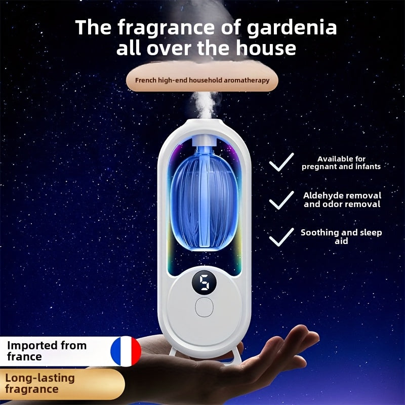 1pc Rechargeable Smart Aromatherapy Diffuser with Digital Display, Aromatherapy Humidifier,Cold Mist And Night Light - Great for Office, Bedroom, Bathroom, Includes 1 Or 3 Bottles of Essential Oils, Room Air Freshener - Revitalize Mind Body
