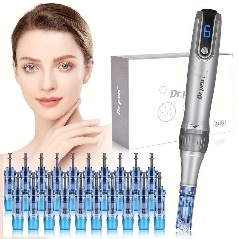 Dr. Pen M8S- with 25pcs Round nano replacement cartridges Wireless Adjustable Electric Derma Pen dr Pen M8S Gifts for women, Mother's Day gifts, holiday gifts Needle length 0.1mm - Revitalize Mind Body