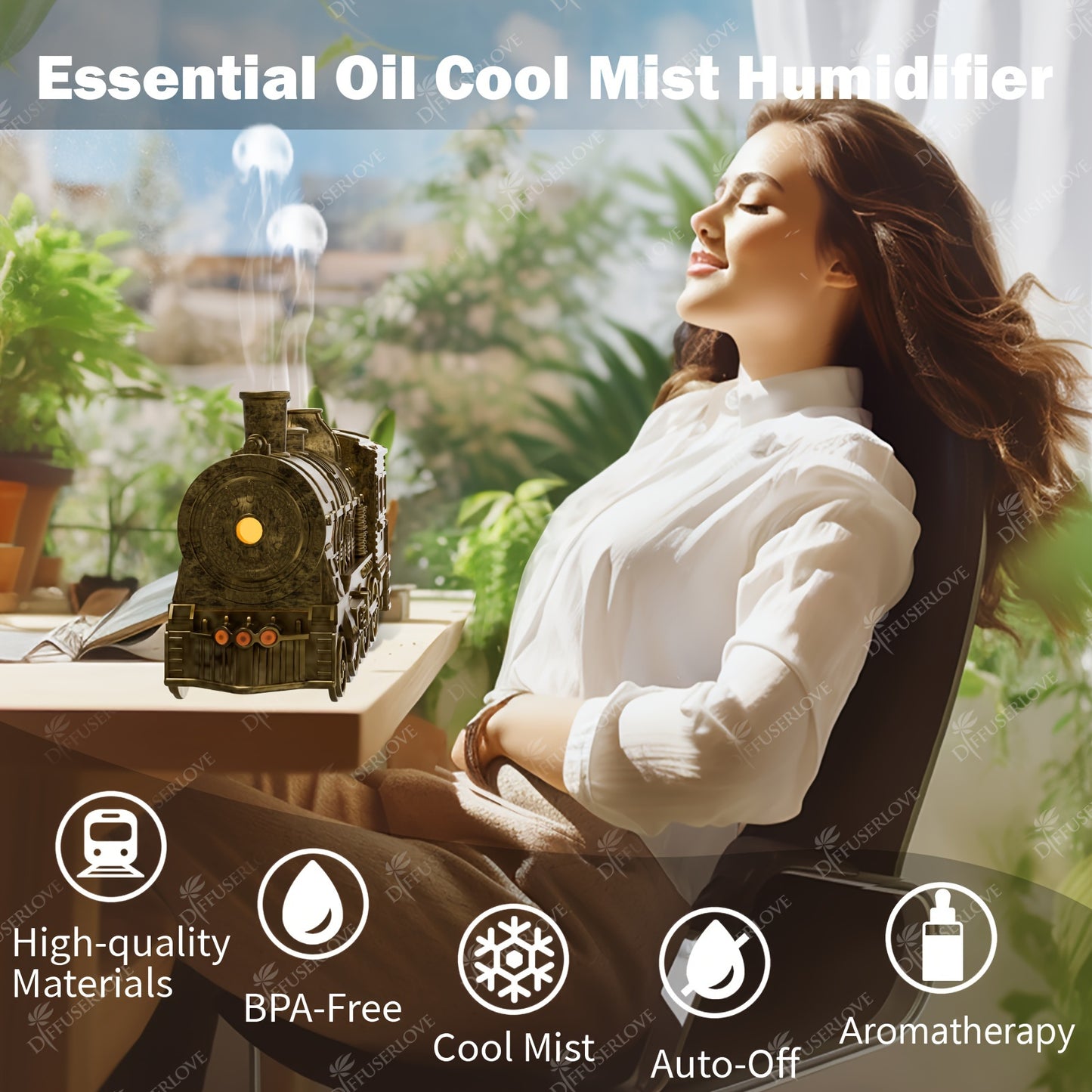 DiffuserLove Essential Oil Diffuser Aromatherapy Humidifier