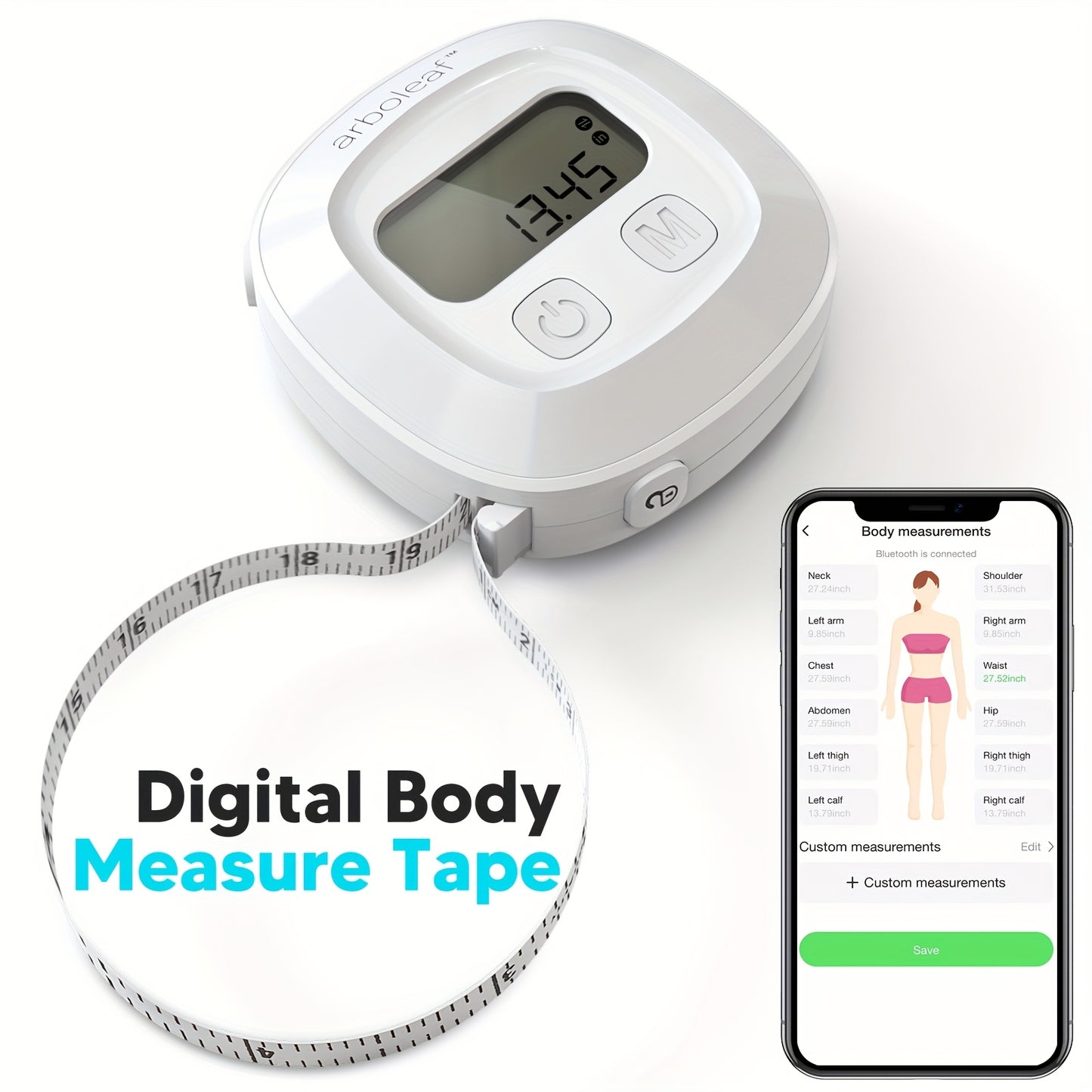 Arboleaf Smart Electric Tape Measure for Fitness Tracking