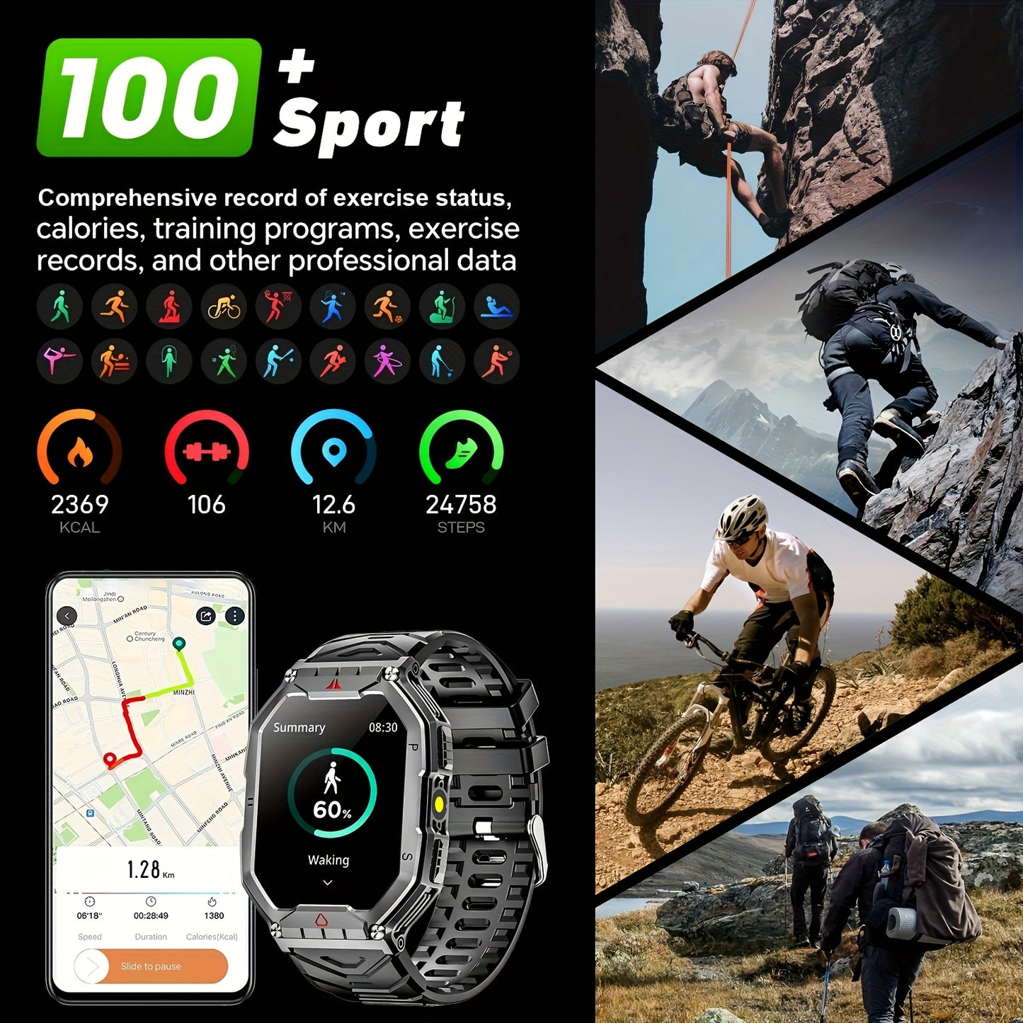 3CLOUDGE Smartwatch Android iPhone With Built In Calling