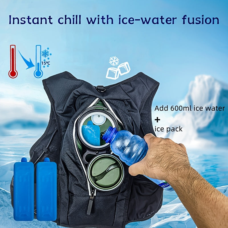 Premium Water-Cooling Vest For Men & Women | 5s Quick Cooling, Long-Lasting Cooling Vest With Ice Packs & Rechargeable Battery, Adjustable Cooling Modes, Ultra-Portable UV-Resistant Design For Outdoor, Sports, Work & Hot Summ - Revitalize Mind Body
