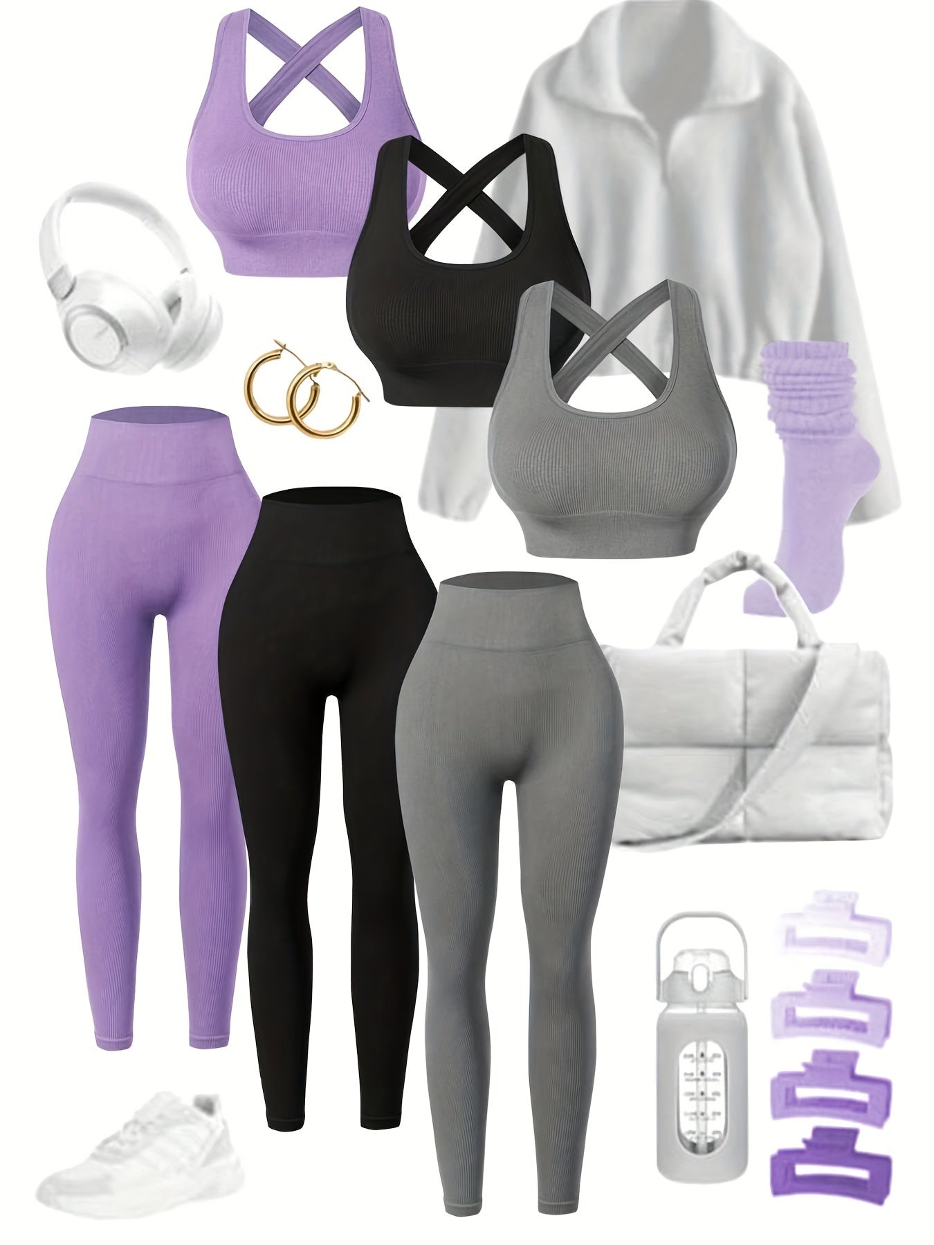 Three Seamless Women's Activewear Sets by NoEnName