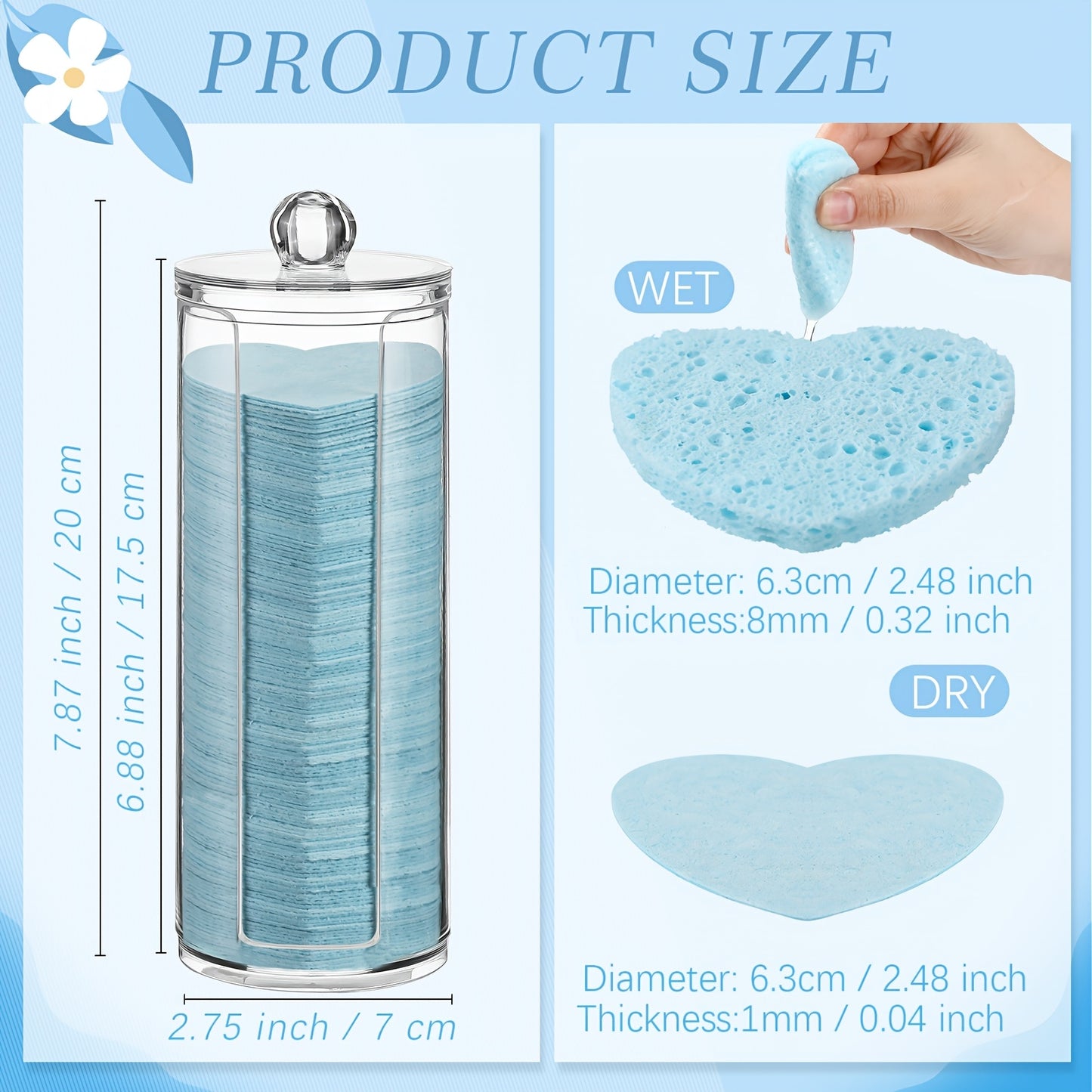 Outus Facial Sponges With Storage Container For Cleansing