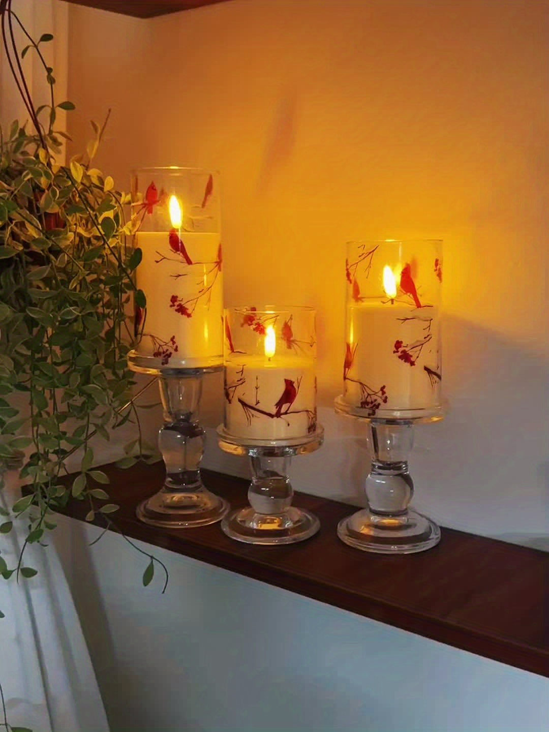 Flameless Candles Trio Battery Operated Uplight Plastic Containers