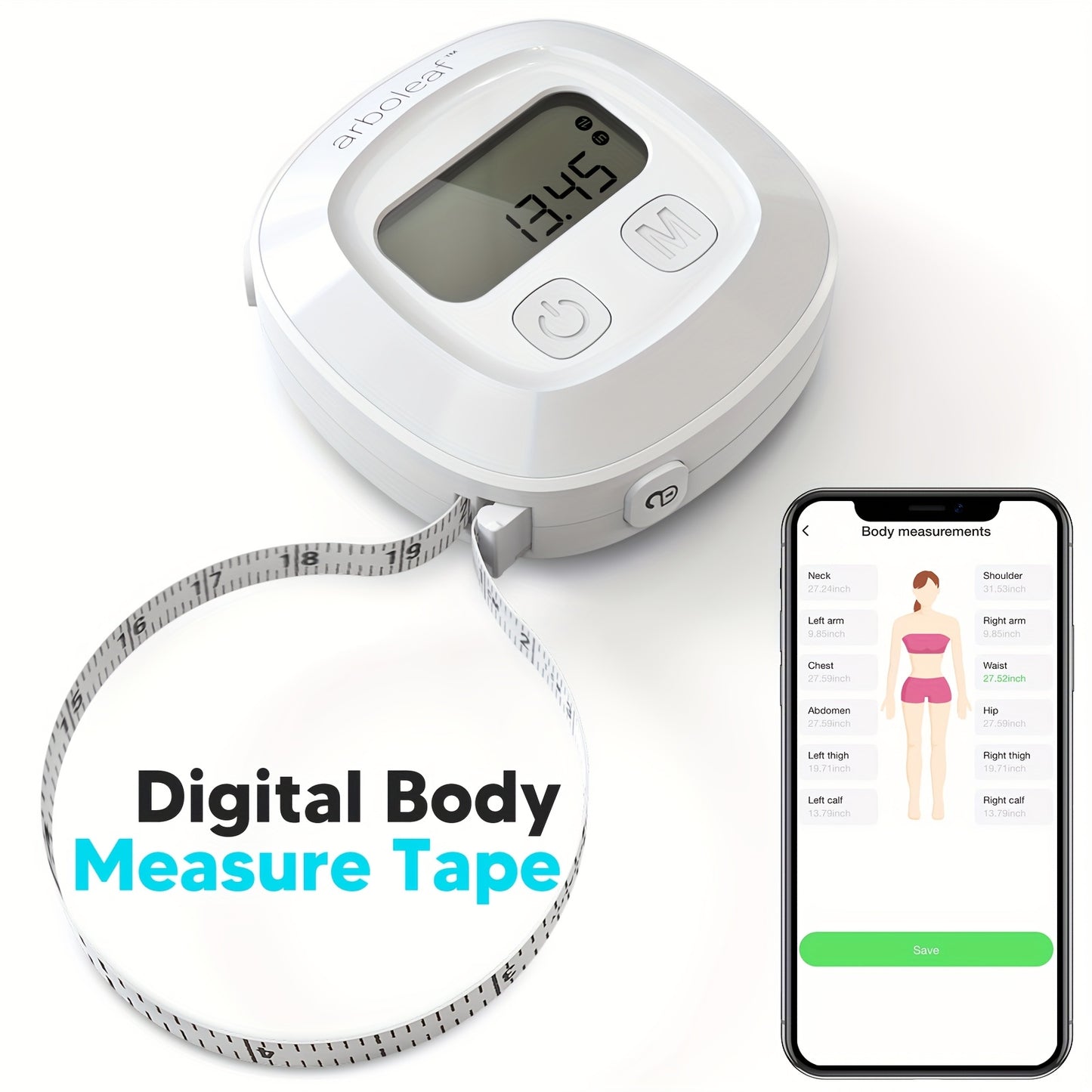 Arboleaf Smart Electric Tape Measure for Fitness Tracking