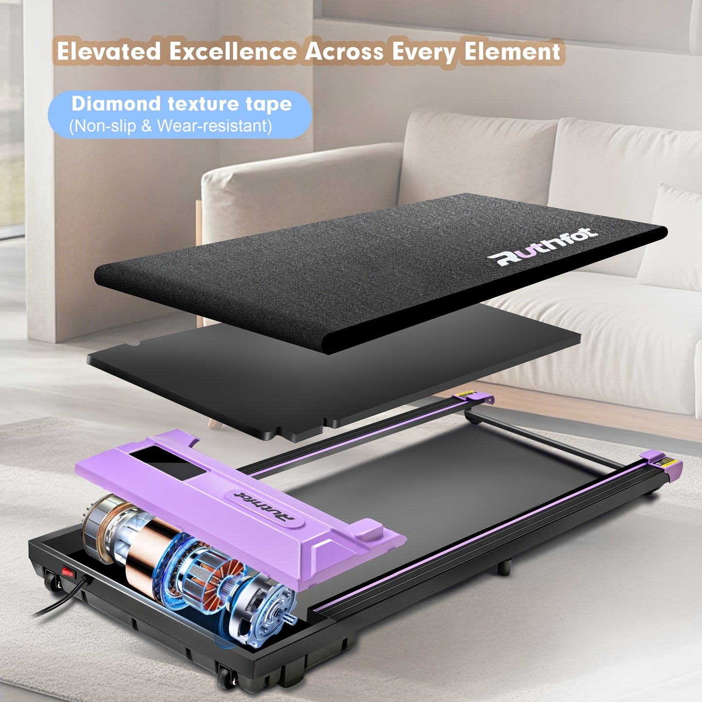Portable Treadmill by Manufacturer Quiet Space Saving Design