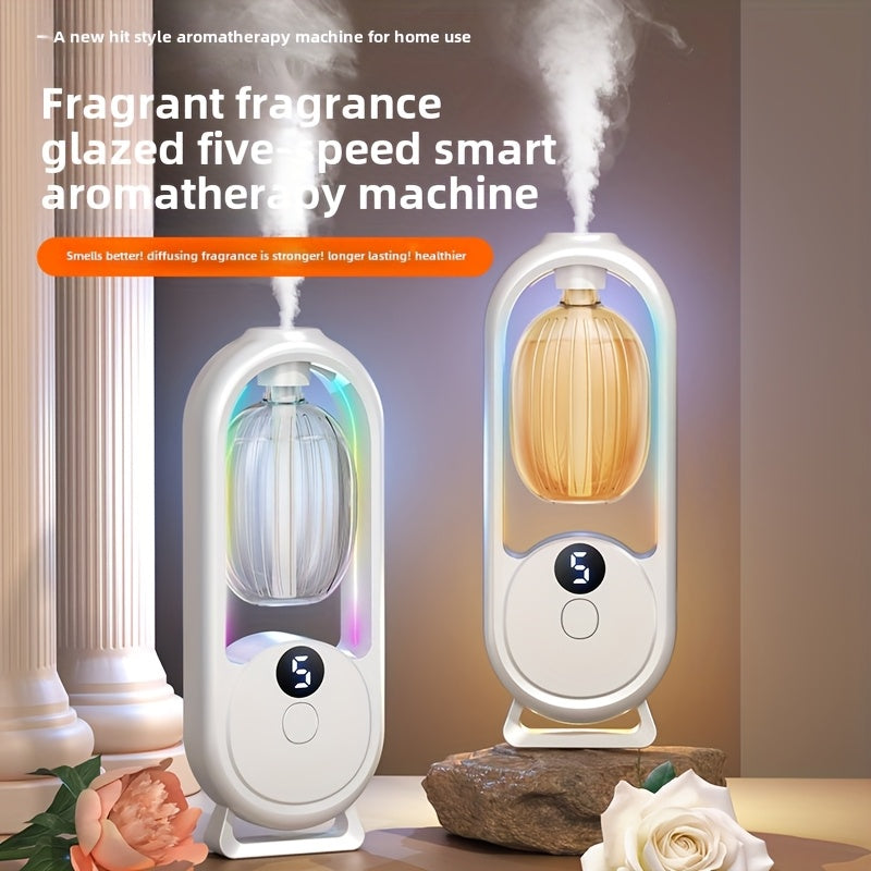1pc Rechargeable Smart Aromatherapy Diffuser with Digital Display, Aromatherapy Humidifier,Cold Mist And Night Light - Great for Office, Bedroom, Bathroom, Includes 1 Or 3 Bottles of Essential Oils, Room Air Freshener - Revitalize Mind Body