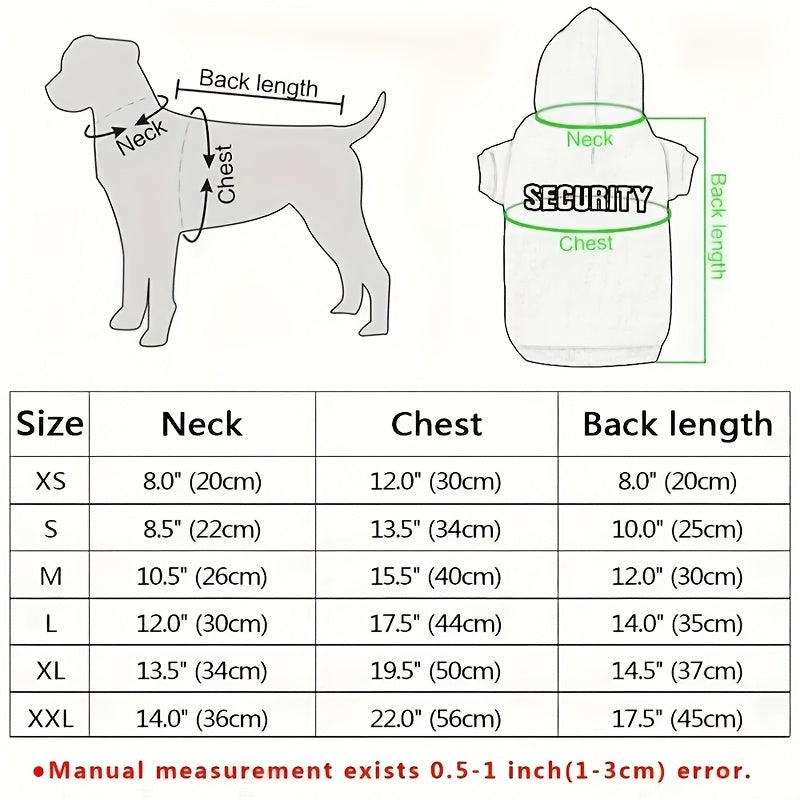 Cozy Fleece Dog Hoodies Set With Security Print