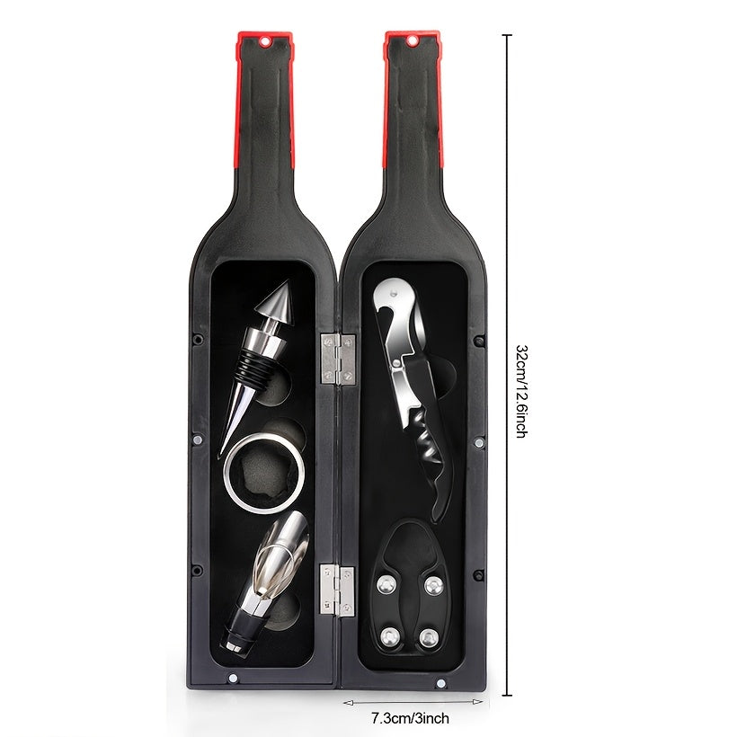 5-Piece Bottle Opener Set With Preserving Stopper Paper Cutter Pourer